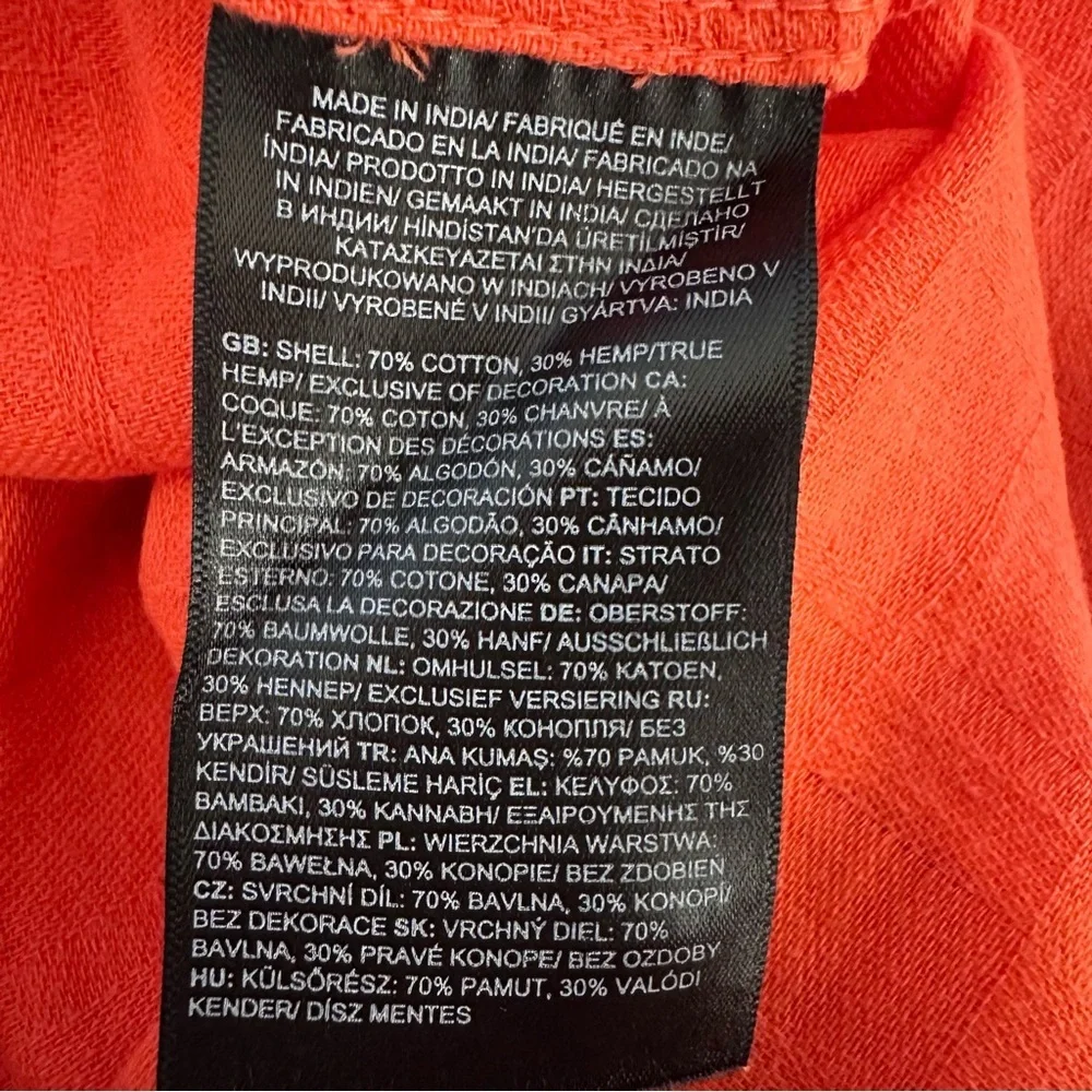 The North Face Men's Bold Orange Button-Down Short Sleeve Shirt Size Small